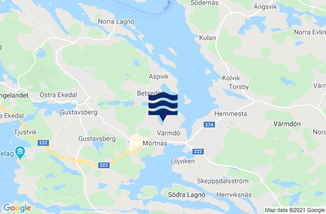 Mappa delle Getijden in Mörtnäs, Sweden