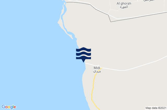 Mappa delle Getijden in Mīdī, Yemen
