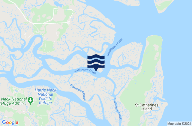 Mappa delle Getijden in N. Newport River NW of Johnson Creek, United States