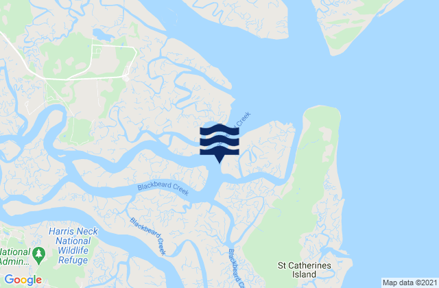 Mappa delle Getijden in N. Newport River above Walburg Creek, United States