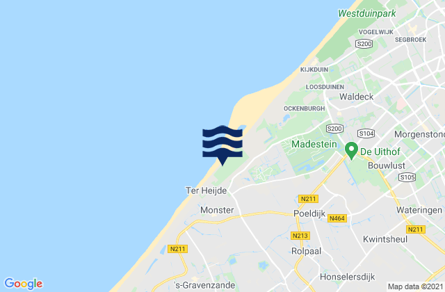 Mappa delle Getijden in Naaldwijk, Netherlands