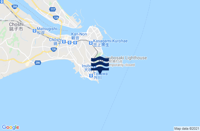 Mappa delle Getijden in Nagasaki Inubo Saki, Japan