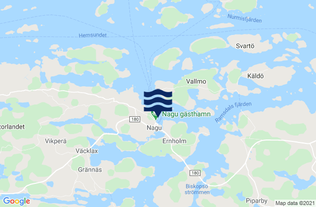 Mappa delle Getijden in Nagu, Finland