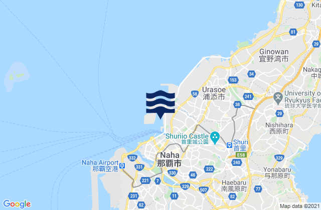 Mappa delle Getijden in Naha Shinkō, Japan