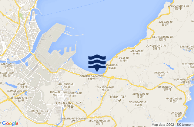 Mappa delle Getijden in Nam-gu, South Korea