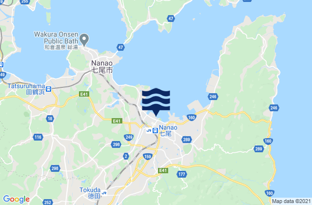 Mappa delle Getijden in Nanao, Japan