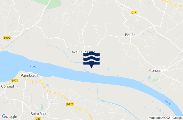Mappa delle Getijden in Nantes Loire River, France