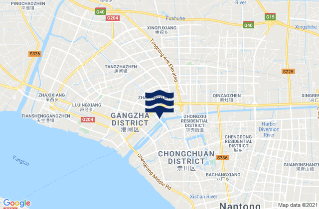 Mappa delle Getijden in Nantong, China