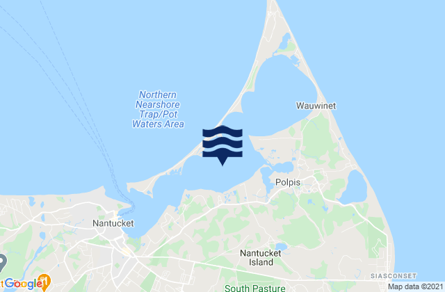 Mappa delle Getijden in Nantucket Harbor, United States