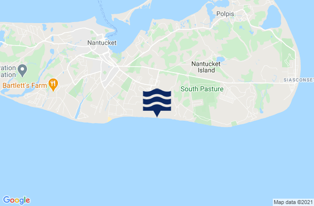 Mappa delle Getijden in Nantucket Island, United States