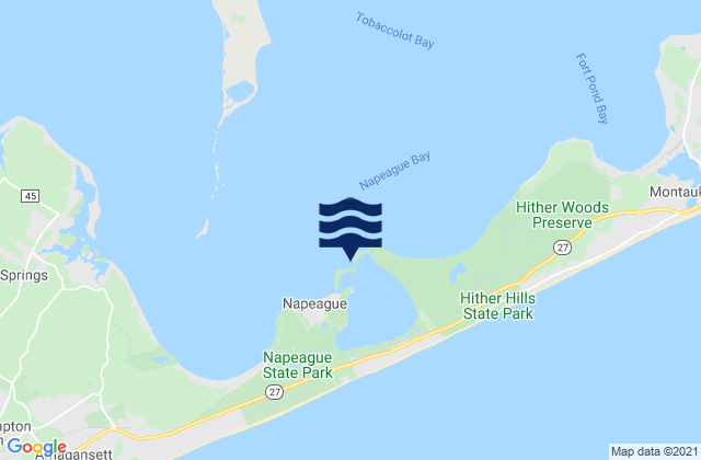 Mappa delle Getijden in Napeague Harbor, United States