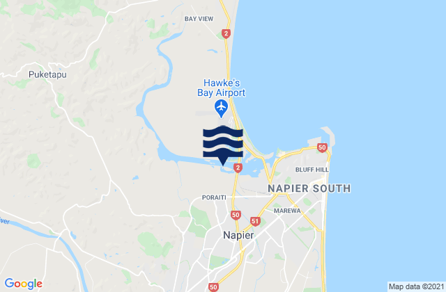 Mappa delle Getijden in Napier City, New Zealand