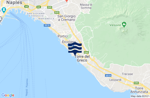 Mappa delle Getijden in Napoli, Italy