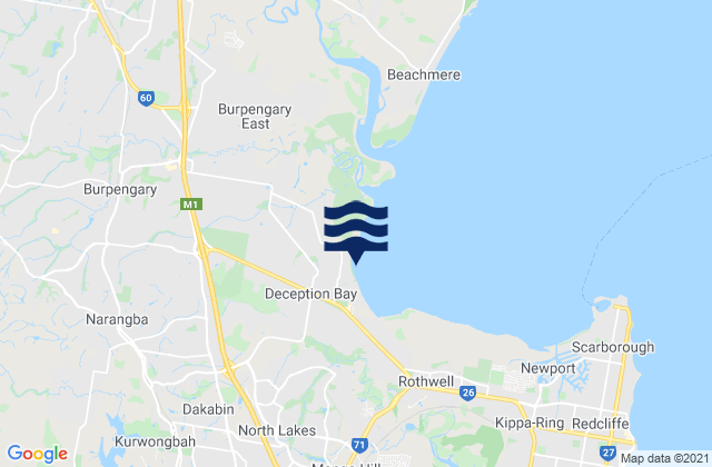 Mappa delle Getijden in Narangba, Australia