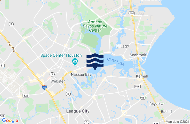 Mappa delle Getijden in Nassau Bay, United States