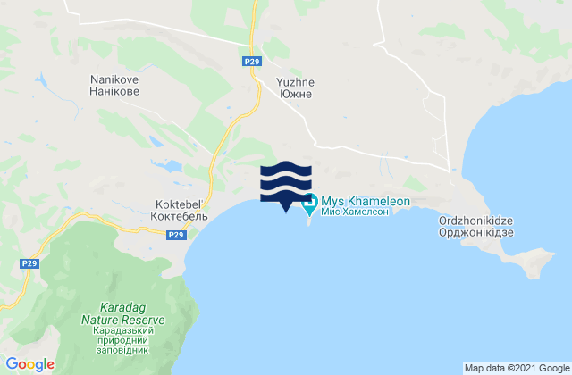 Mappa delle Getijden in Nasypnoe, Ukraine