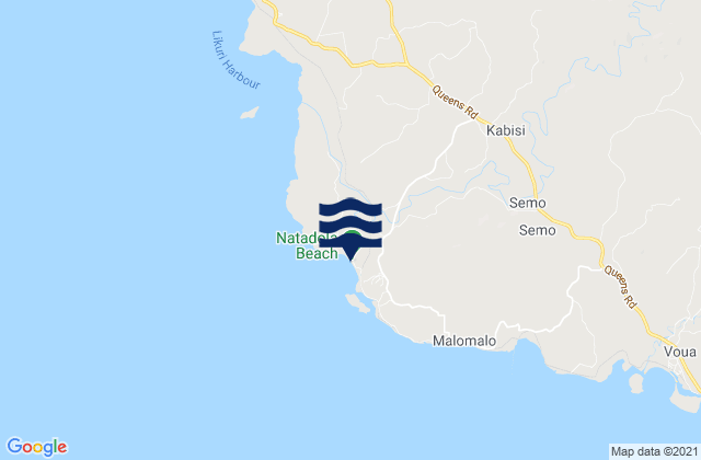 Mappa delle Getijden in Natadola Beach, Fiji
