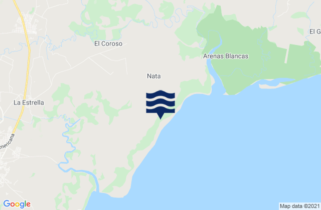 Mappa delle Getijden in Natá, Panama