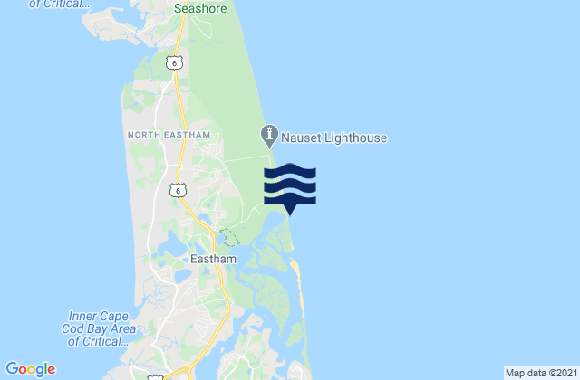 Mappa delle Getijden in Nauset Beach, United States