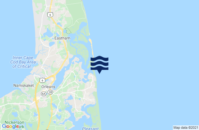 Mappa delle Getijden in Nauset Harbor, United States