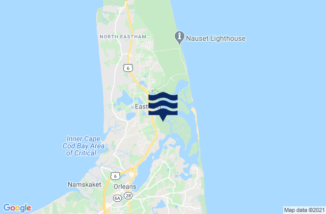 Mappa delle Getijden in Nauset Light Beach Cape Cod National Seashore Eastham, United States