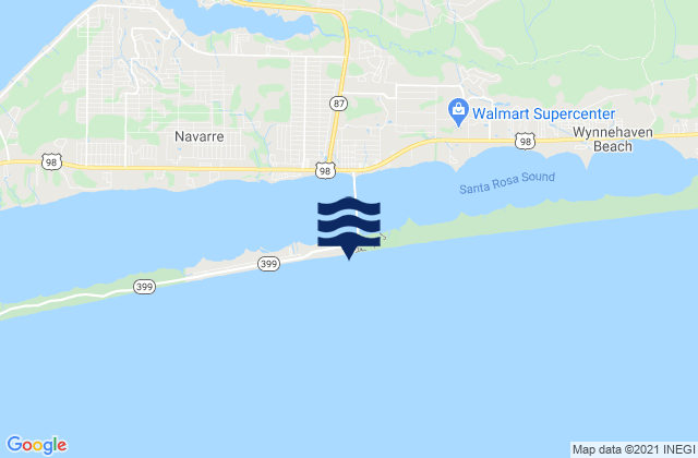 Mappa delle Getijden in Navarre Beach, United States