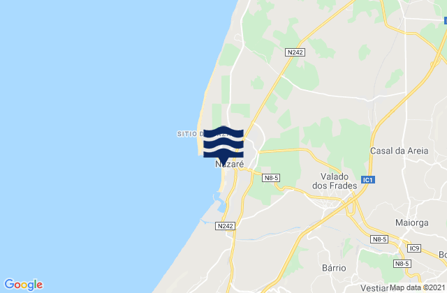 Mappa delle Getijden in Nazaré, Portugal
