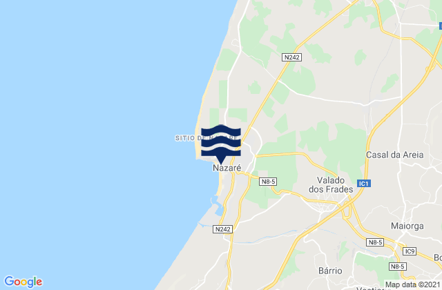 Mappa delle Getijden in Nazaré, Portugal
