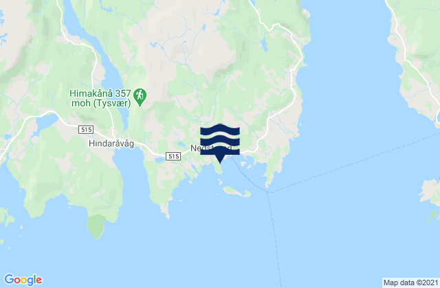 Mappa delle Getijden in Nedstrand, Norway