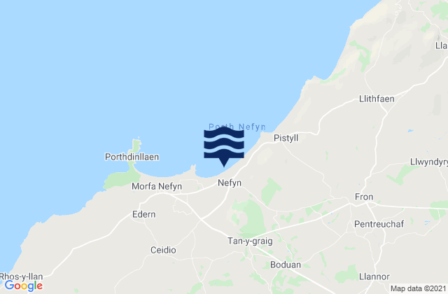 Mappa delle Getijden in Nefyn, United Kingdom