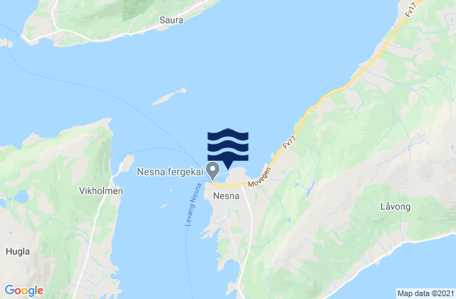 Mappa delle Getijden in Nesna, Norway