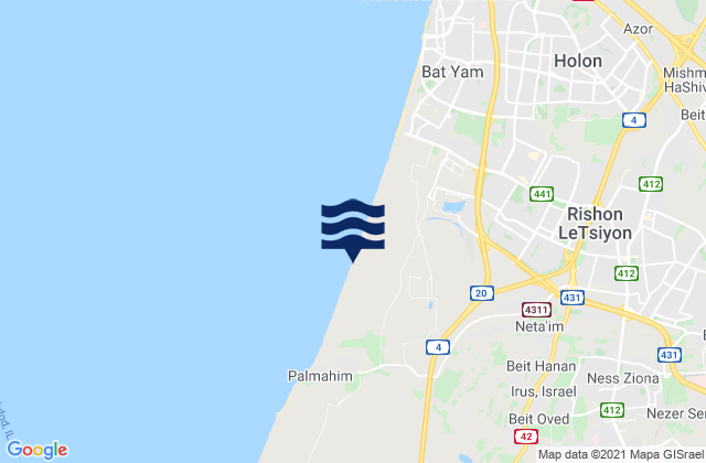 Mappa delle Getijden in Ness Ziona, Israel
