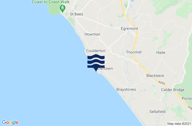 Mappa delle Getijden in Nethertown Beach, United Kingdom