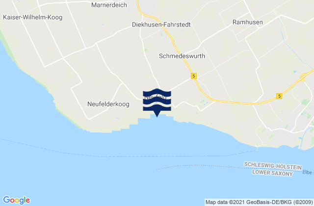 Mappa delle Getijden in Neufeld Hafen , Denmark