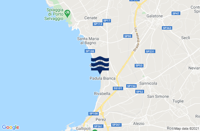 Mappa delle Getijden in Neviano, Italy