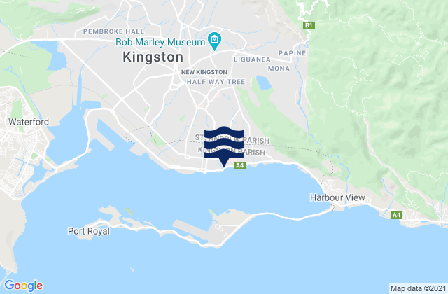 Mappa delle Getijden in New Kingston, Jamaica