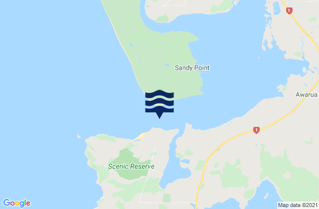 Mappa delle Getijden in New River Entrance, New Zealand