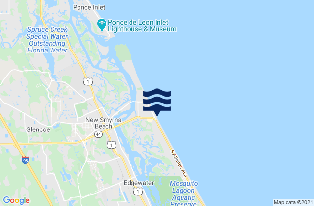 Mappa delle Getijden in New Smyrna Beach, United States