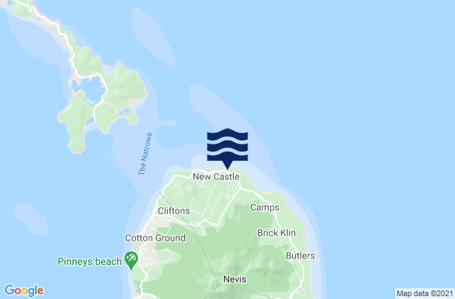 Mappa delle Getijden in Newcastle, Saint Kitts and Nevis