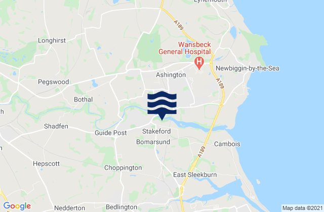 Mappa delle Getijden in Newcastle upon Tyne, United Kingdom
