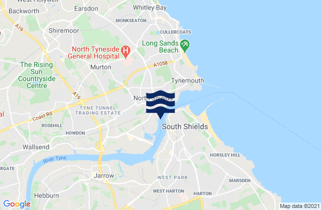 Mappa delle Getijden in Newcastle upon Tyne, United Kingdom