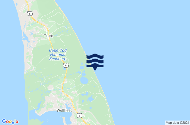 Mappa delle Getijden in Newcomb Hollow Beach, United States