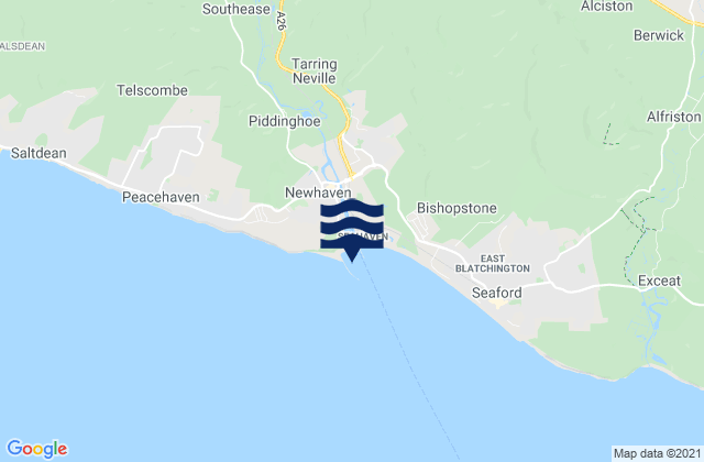 Mappa delle Getijden in Newhaven Beach, United Kingdom