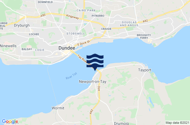 Mappa delle Getijden in Newport-on-Tay, United Kingdom