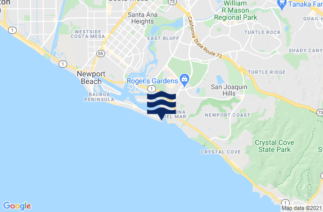 Mappa delle Getijden in Newport Bay Entrance (Corona Del Mar), United States