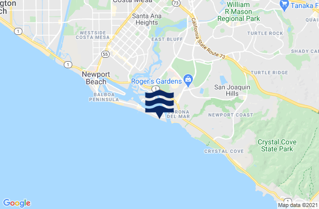 Mappa delle Getijden in Newport Bay Entrance Corona Del Mar, United States