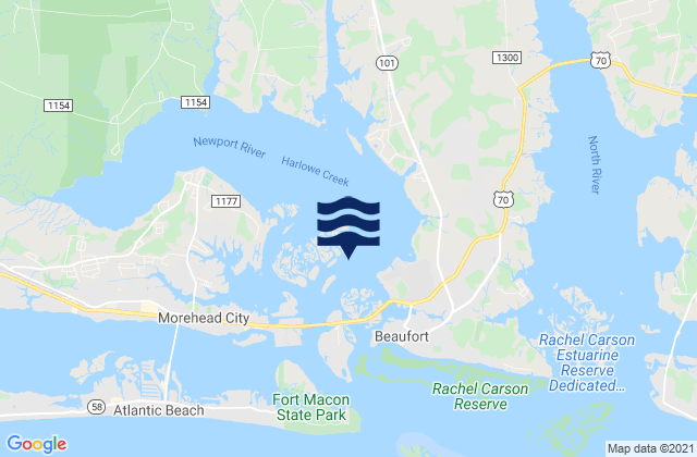 Mappa delle Getijden in Newport Marshes E of, United States
