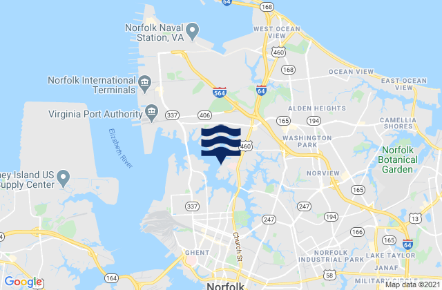 Mappa delle Getijden in Newport Point, United States