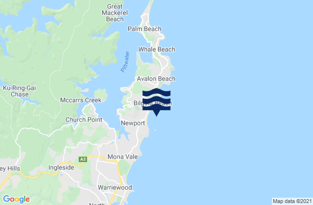 Mappa delle Getijden in Newport Reef, Australia