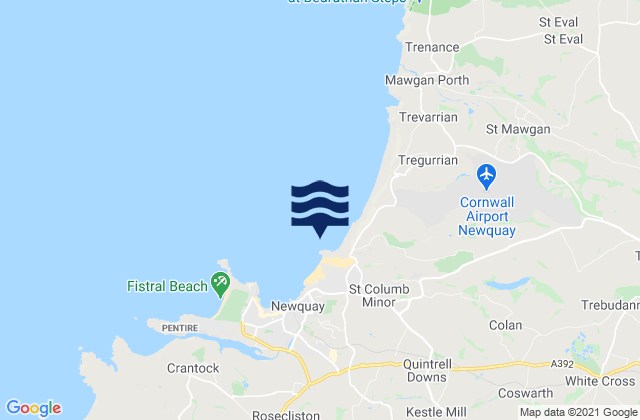 Mappa delle Getijden in Newquay - Porth, United Kingdom